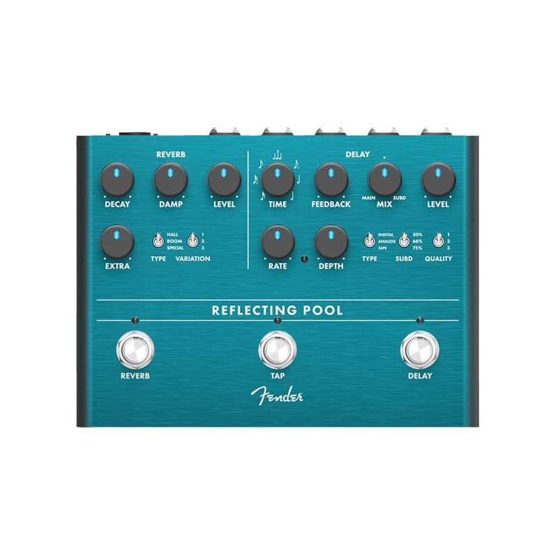 Image d'une pédale Delay + Reverb Refleting Pool, de la marque Fender