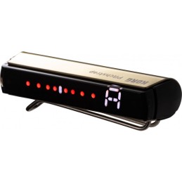 Image d'un accordeur à pince pour guitare, rechargeable, de couleur or, de la marque Korg