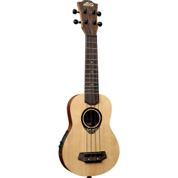 Image d'un ukulélé Baby TKU110S Tiki Uku Soprano Slim Arched Back Electro, de la marque Lag