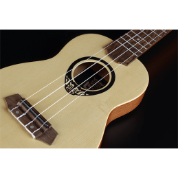 Image d'un ukulélé Baby TKU110S Tiki Uku Soprano Slim Arched Back Electro, de la marque Lag