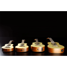 Image d'un ukulélé Baby TKU110S Tiki Uku Soprano Slim Arched Back Electro, de la marque Lag