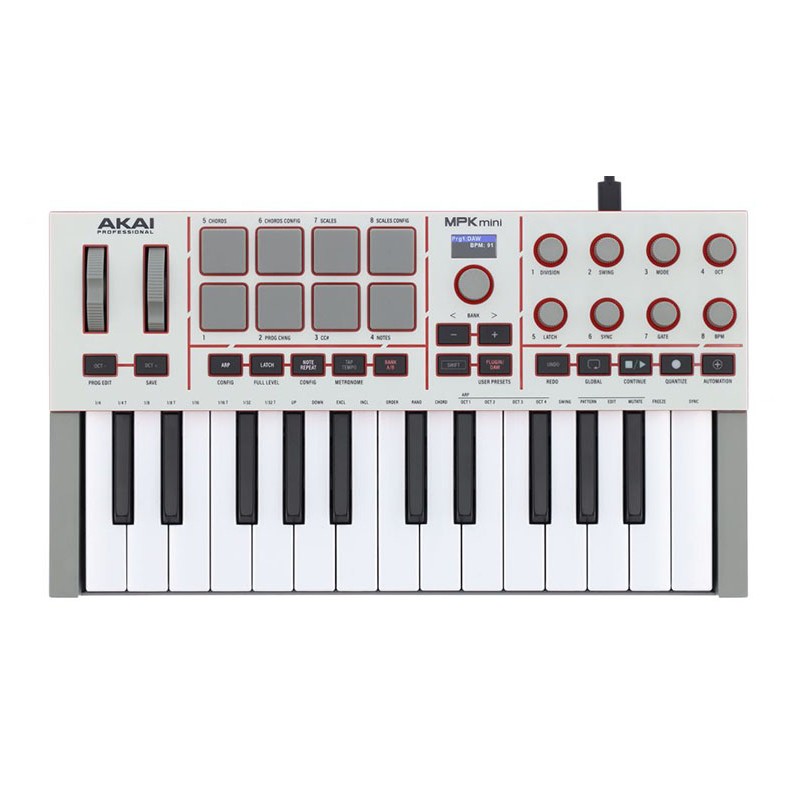 Image d'un clavier MIDI USB-C compact, MPK MINI , de couleur noir, de la marque Akai Professional