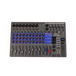 Image d'une console de mixage numérique LiveTrack L12next de la marque Zoom