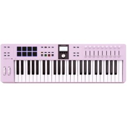 Image d'un contrôleur midi, clavier maitre essential 3 de 49 touches de couleur rose quartz de la marque Arturia