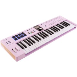 Image d'un contrôleur midi, clavier maitre essential 3 de 49 touches de couleur rose quartz de la marque Arturia