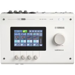 Image d'une interface audio URX44, de couleur blanche de la marque Yamaha