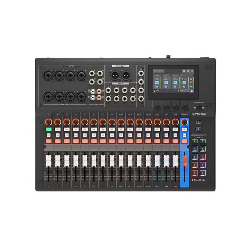 Image d'une console de mixage MGX16, de couleur blanche et de la marque Yamaha
