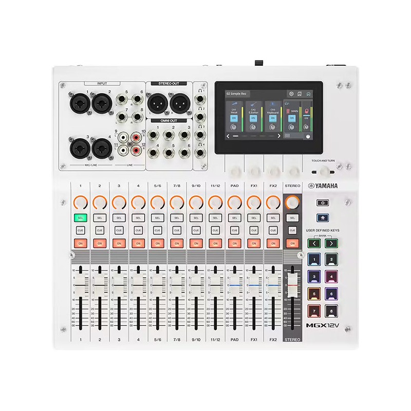 Image d'une console de mixage, MGX12V de couleur blanche, de la marque Yamaha