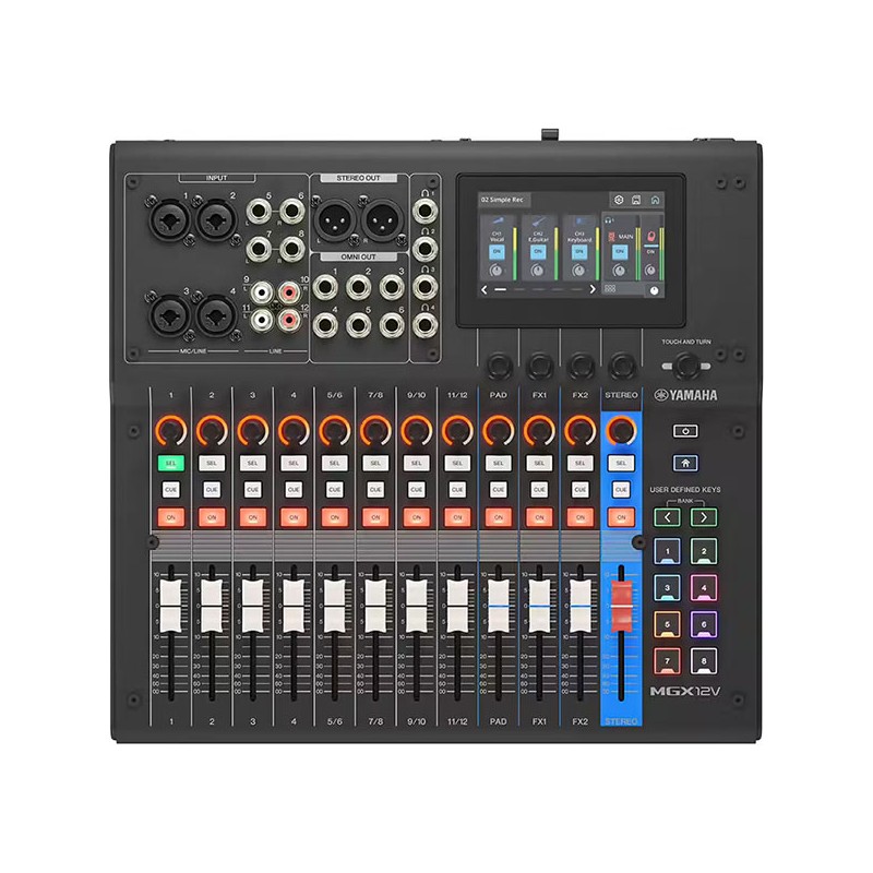 Image d'une console de mixage, MGX12V de couleur blanche, de la marque Yamaha