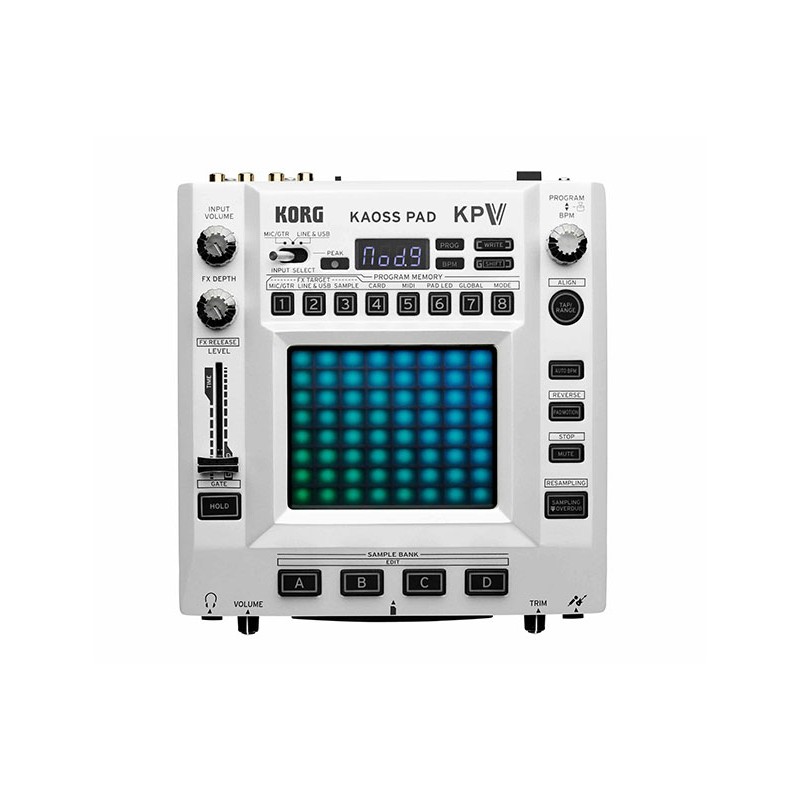 Image d'un processeur d'effet tactile, Kaoss Pad V, de couleur blanc et de la marque Korg