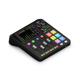 Image d'une console de mixage numérique, RODECaster Duo, de couleur noir, de la marque RODE