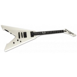Image d'une guitare électrique signée James Hetfield, modèle Vulture Olympic White, de la marque LTD