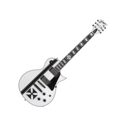 Image d'une guitare électrique signée James Hetfield Ironcross Snow White de la marque LTD