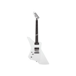 Image d'une guitare électrique signée James Hetfield, modèle Snakebyte White pour gaucher, de la marque LTD