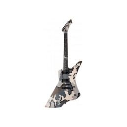 Image d'une guitare électrique signée James Hetfield, modèle Snakebyte Camo, de la marque LTD