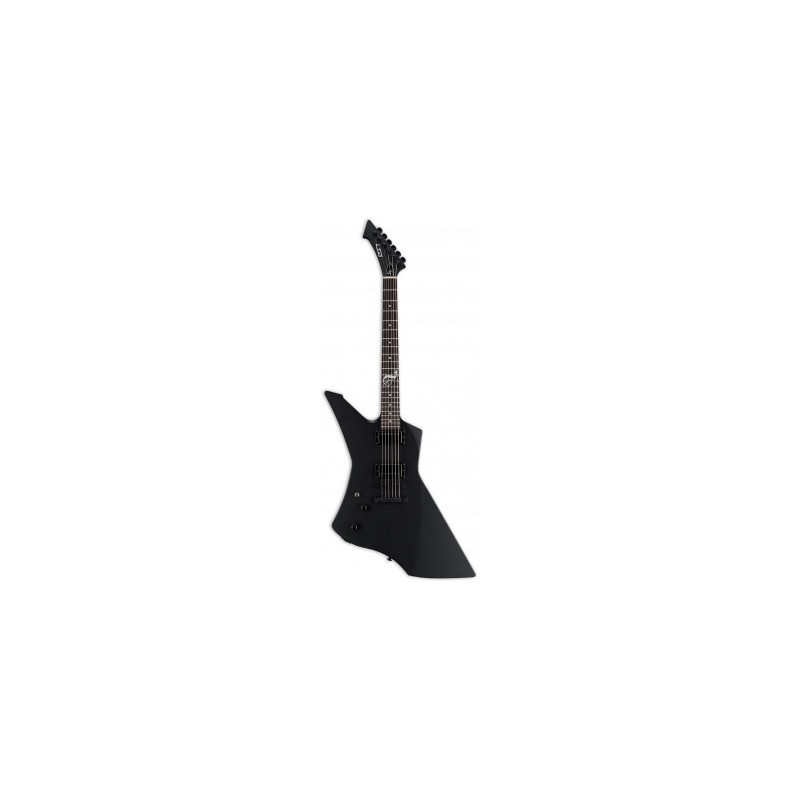 Image d'une guitare électrique signée James Hetfield, modèle Snakebyte Black Satin pour gaucher de la marque LTD