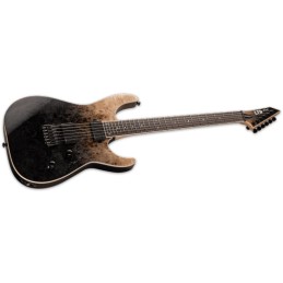 Image d'une guitare électrique, modèle M1000 Hipshot Burl Poplar Fluence Black Faded, de la marque LTD