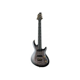 Image d'une guitare électrique, modèle Javier Reyes 7 QM Faded Blue Sunburst, de la marque LTD