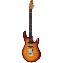 Image d'une guitare électrique signée Steve Lukather, modèle LK100 HSS, de couleur Heritage Chery Burst, de la marque Sterling
