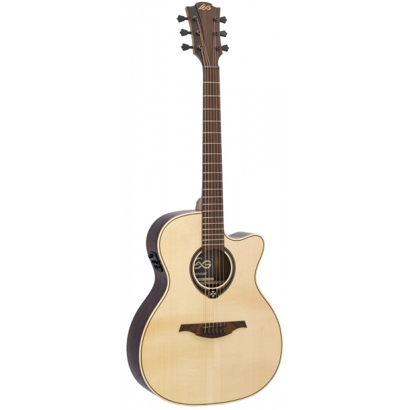 Image d'une guitare électro-acoustique Tramontane 218 Auditorium Pan Coupé Électro, de la marque Lâg