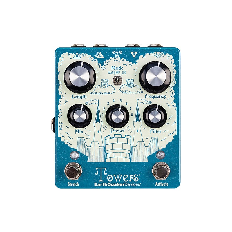 Image d'une pédale réverbe Tower, de la marque Earthquaker Devices