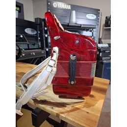 Image d'un accordéon chromatique, rouge de 60 basses d'Ocassion, de la marque Fratelli Crosio