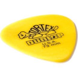 Image d'un sachet de 12 médiators Tortex 0.73mm, de la marque Dunlop
