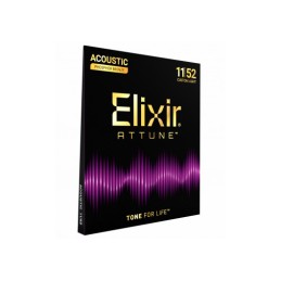 Image d'un jeu de cordes de guitare Attune, Phosphore Bronze, Custom Light, 11-52, de la marque Elixir