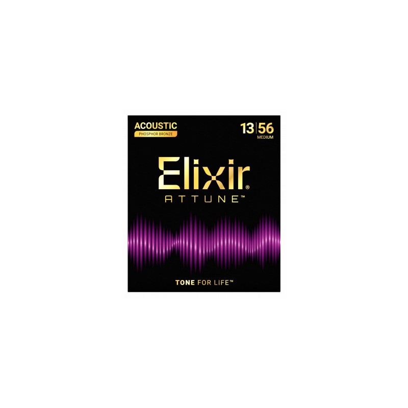 Image d'un jeu de cordes Attune, Phosphore Bronze, Medium, 13-56, de la marque Elixir