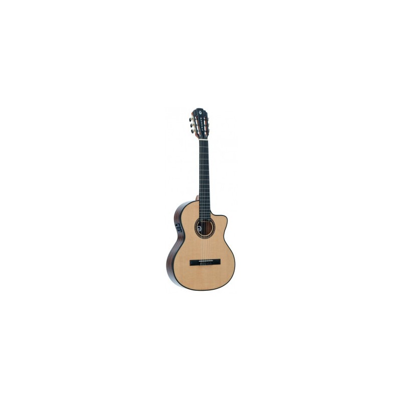 Image d'une guitare électro-acoustique P800CE Expression avec sa housse, de la marque Pleyel