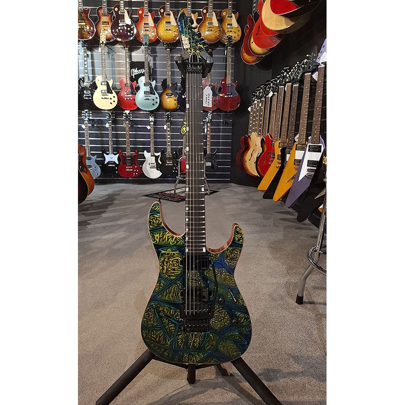 Image d'une guitare électrique M-II NTB FR USA, de couleur Psychedelic Flame, de la marque ESP