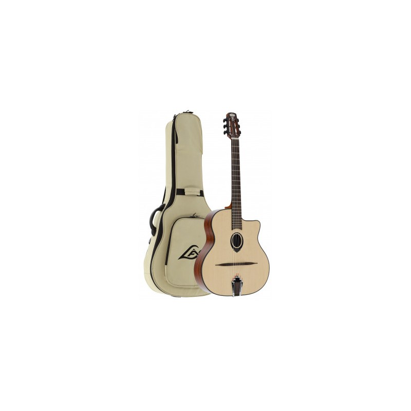 Image d'une guitare manouche SL200 Swing Lag Petite Bouche avec Housse, de la marque Lâg