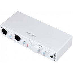 Image d'une interface Audio USB-C Minifuse 2, de couleur blanche, de la marque Arturia