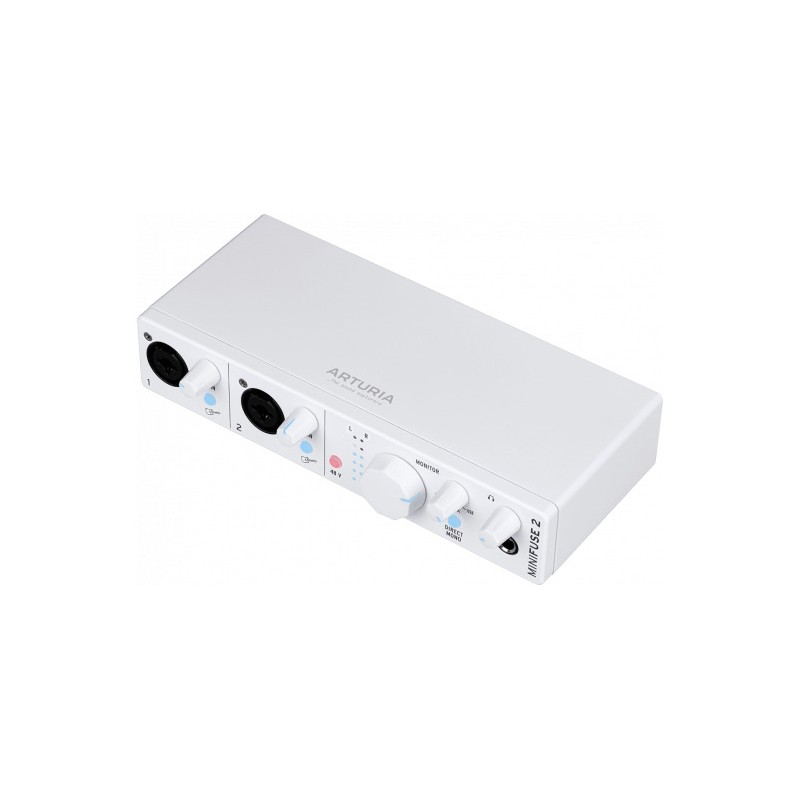 Image d'une interface Audio USB-C Minifuse 2, de couleur blanche, de la marque Arturia