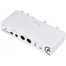 Image d'une interface Audio USB-C Minifuse 2, de couleur blanche, de la marque Arturia