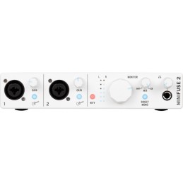 Image d'une interface Audio USB-C Minifuse 2, de couleur blanche, de la marque Arturia