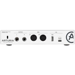 Image d'une interface Audio USB-C Minifuse 2, de couleur blanche, de la marque Arturia