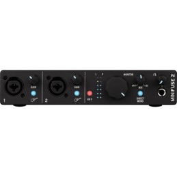 Image d'une interface Audio USB-C Minifuse 2, de couleur noir, de la marque Arturia