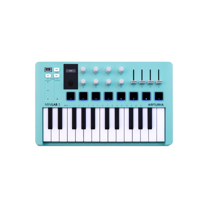 Image d'un Clavier MIDI, MiniLab 3, de couleur blanc, de la marque Arturia