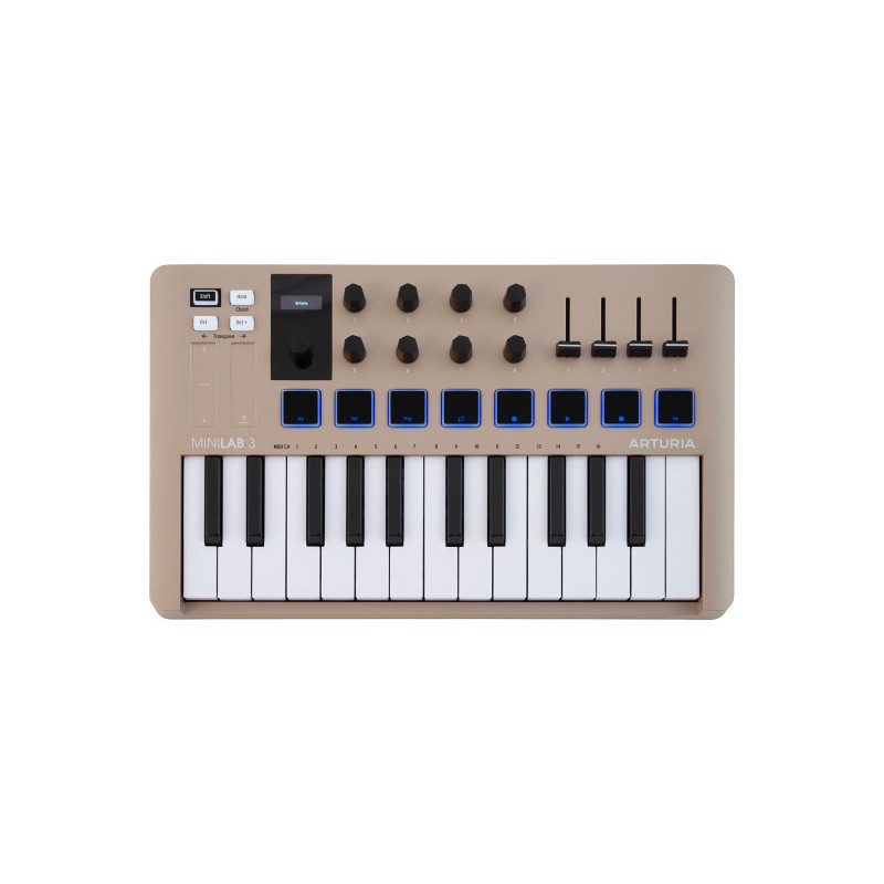 Image d'un Clavier MIDI, MiniLab 3, de couleur blanc, de la marque Arturia
