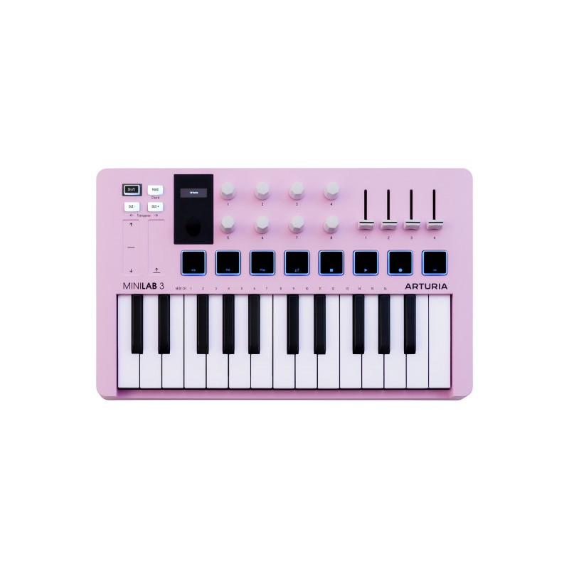 Image d'un Clavier MIDI, MiniLab 3, de couleur blanc, de la marque Arturia