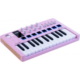 Image d'un Clavier MIDI, MiniLab 3, de couleur rose, de la marque Arturia