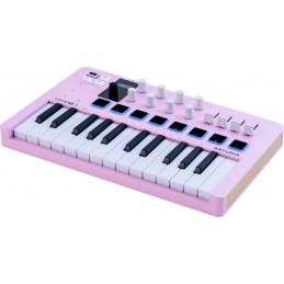 Image d'un Clavier MIDI, MiniLab 3, de couleur rose, de la marque Arturia