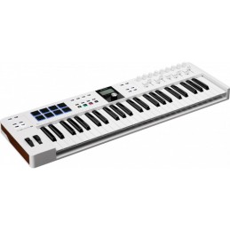 Image d'un clavier midi, keylab essentiel 49 mk3, de couleur blanc, de la marque Arturia