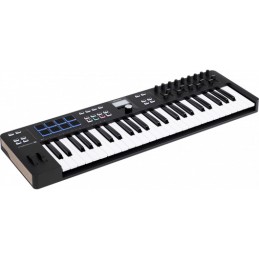 Image d'un clavier midi, keylab essentiel 49 mk3, de couleur noir, de la marque Arturia