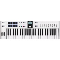 Image d'un clavier midi, keylab essentiel 49 mk3, de couleur blanc, de la marque Arturia