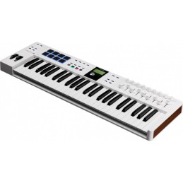 Image d'un clavier midi, keylab essentiel 49 mk3, de couleur blanc, de la marque Arturia