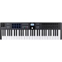 Image d'un  clavier MIDI Keylab Essentiel 61 mk3, de la couleur noir, de la marque Arturia