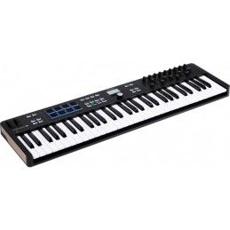 Image d'un  clavier MIDI Keylab Essentiel 61 mk3, de la couleur noir, de la marque Arturia
