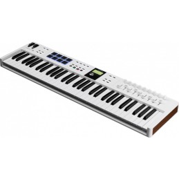 Image d'un  clavier MIDI Keylab Essentiel 61 mk3, de la couleur blanc, de la marque Arturia